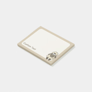 Sheep Cartoon Beige Post-it Notes