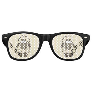 Sheep Cartoon Beige Retro Sunglasses