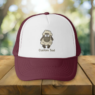 Sheep Cartoon Beige Trucker Hat