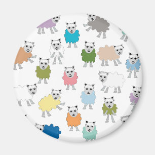 Sheep Cartoon Colorful Magnet