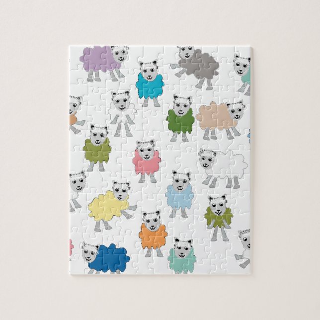 Sheep Cartoon Colourful Jigsaw Puzzle (Vertical)