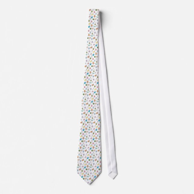 Sheep Cartoon Colourful Tie (Front)