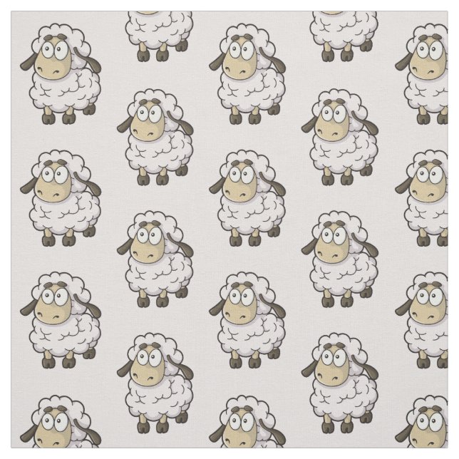 Sheep Cartoon Pattern Fabric (Swatch)
