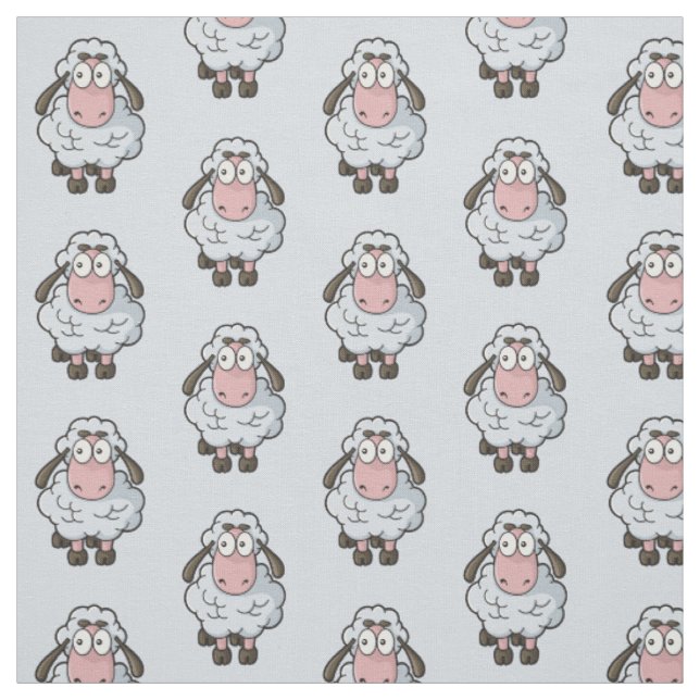 Sheep Cartoon Pattern Fabric (Swatch)