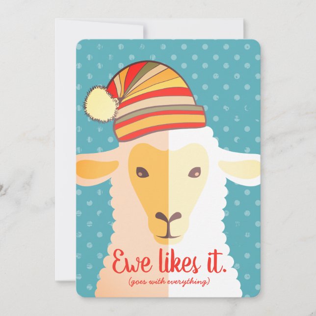 Sheep casquette tricot crochet artisanat carte de  (Devant)