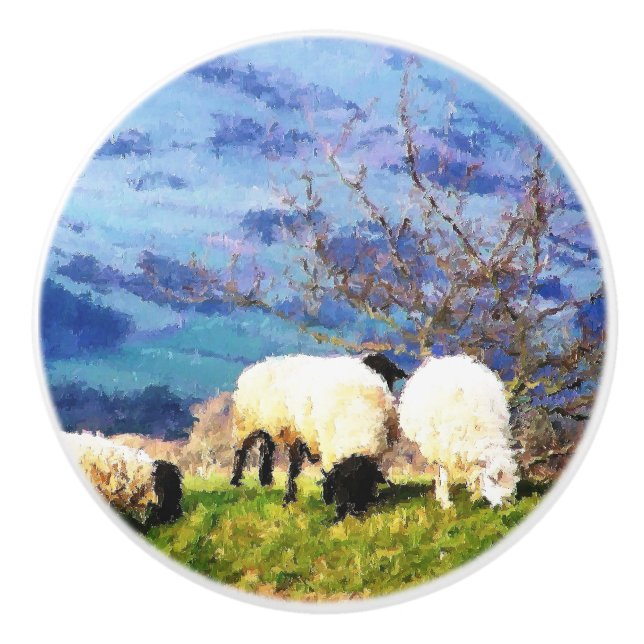 SHEEP CERAMIC KNOB (Front)