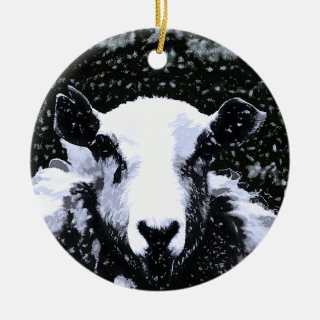 SHEEP CERAMIC ORNAMENT (Front)