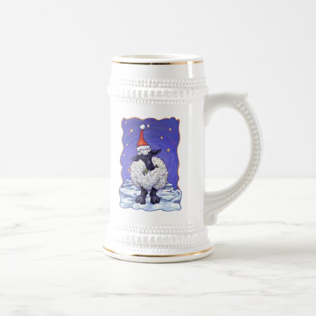 Sheep Christmas Beer Stein (Right)