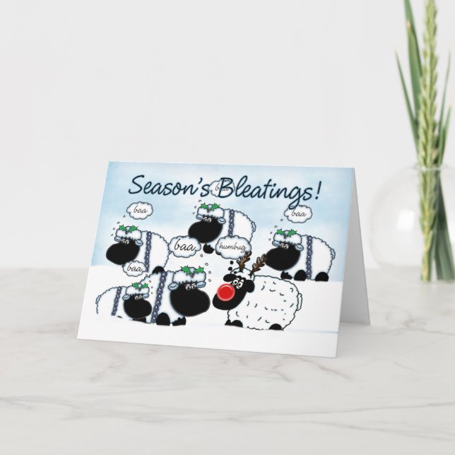 Sheep Christmas Card - Seaon's Bleetings (Front)