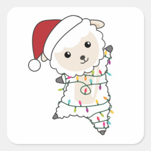 Sheep Christmas Sheep Winter Animals Square Sticker