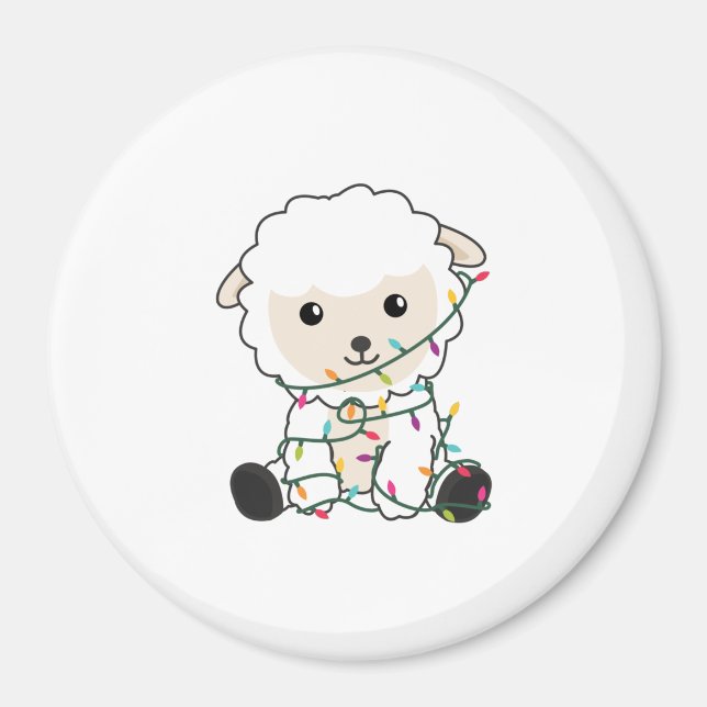 Sheep Christmas Snow Winter Animals Sheeps Magnet (Front)