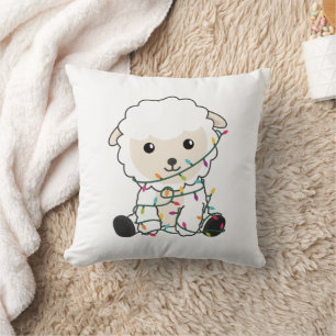 Sheep Christmas Snow Winter Animals Sheeps Throw Pillow