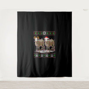 Sheep Christmas Tree Lights Santa Animal Gift Tapestry