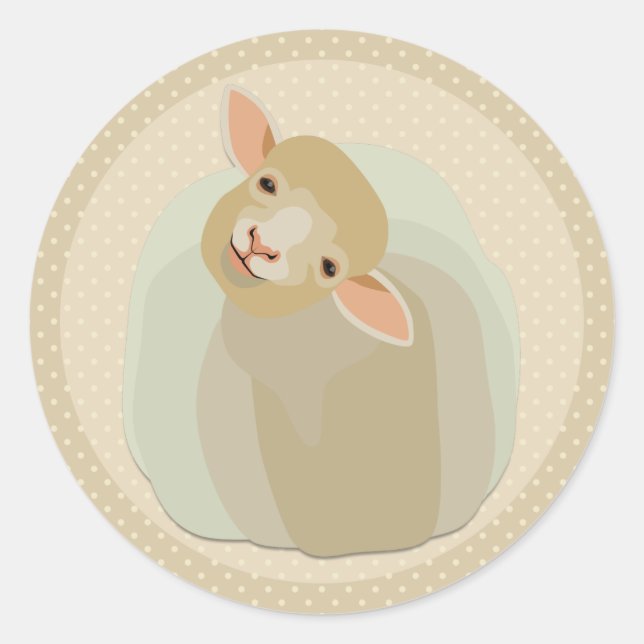 Sheep Classic Round Sticker (Front)