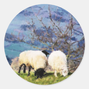 SHEEP CLASSIC ROUND STICKER