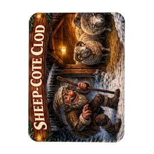 Sheep Cote Clod Icelandic Yule Lad Postcard Magnet