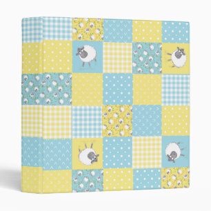 Sheep, Country-Style, Faux Patchwork Ring Binder