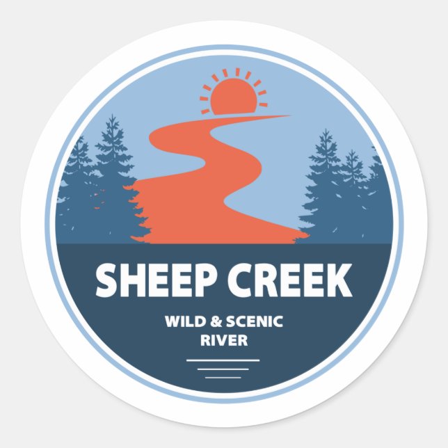 Sheep Creek Wild And Scenic River Idaho Classic Round Sticker (Front)
