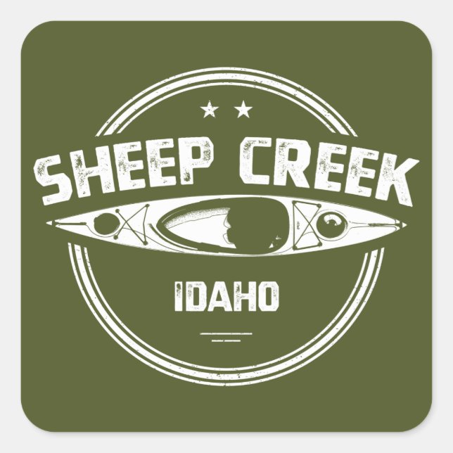 Sheep Creek Wild And Scenic River Idaho Kayaking Square Sticker (Front)