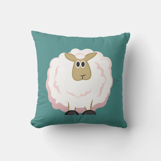 Sheep - Critter Throw Pillow (Front)