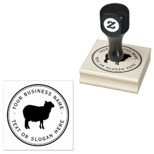 sheep  Custom Business Logo Large  Rubber Stamp