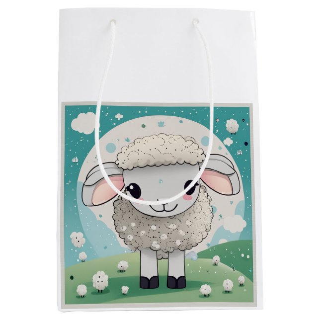 Sheep cute  medium gift bag (Front)