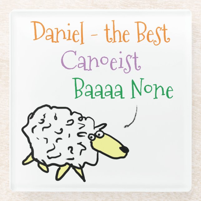 Sheep Design for a Canoeist Glass Coaster (Front)
