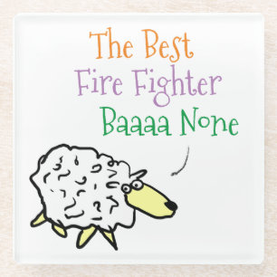 Sheep Design for a Fire Fighter Glass Coaster