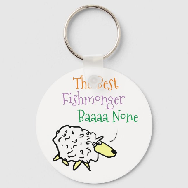 Sheep Design for a Fishmonger Keychain (Front)