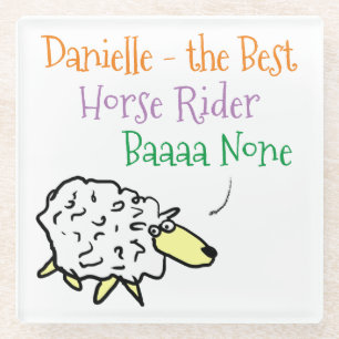 Sheep Design for a Horse Rider Glass Coaster