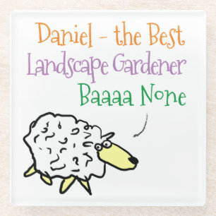 Sheep Design for a Landscape Gardener Glass Coaster