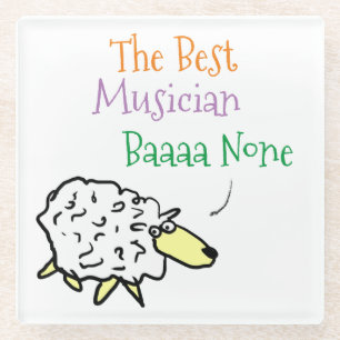 Sheep Design for a Musician Glass Coaster