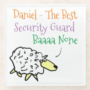 Sheep Design for a Security Guard Glass Coaster
