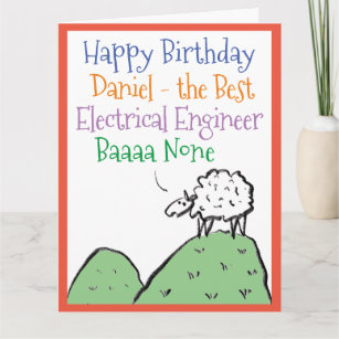 Sheep Design Happy Birthday Electrical Engineer Card