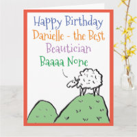 Sheep Design Happy Birthday to a Beautician