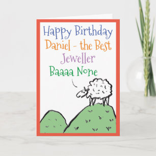 Sheep Design Happy Birthday to a Jeweller Card