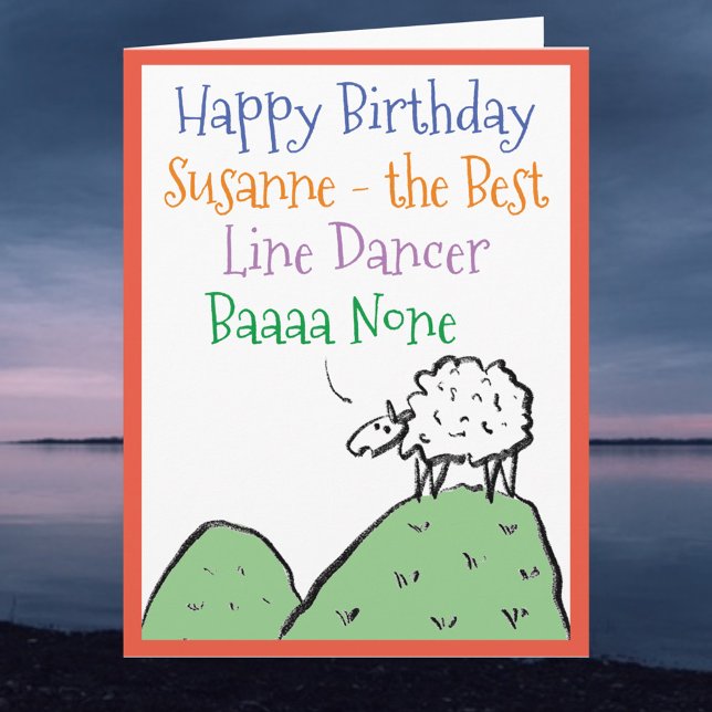Sheep Design Happy Birthday to a Line Dancer Card (Creator Uploaded)