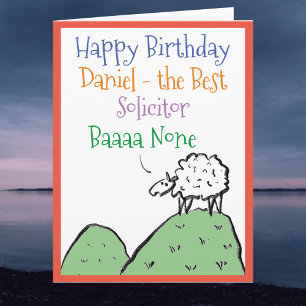 Sheep Design Happy Birthday to a Solicitor Card