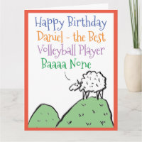 Sheep Design Happy Birthday to a Volleyball Player