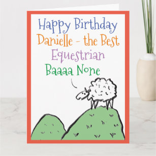 Sheep Design Happy Birthday to an Equestrian Card