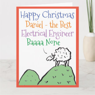 Sheep Design Happy Christmas Electrical Engineer Card