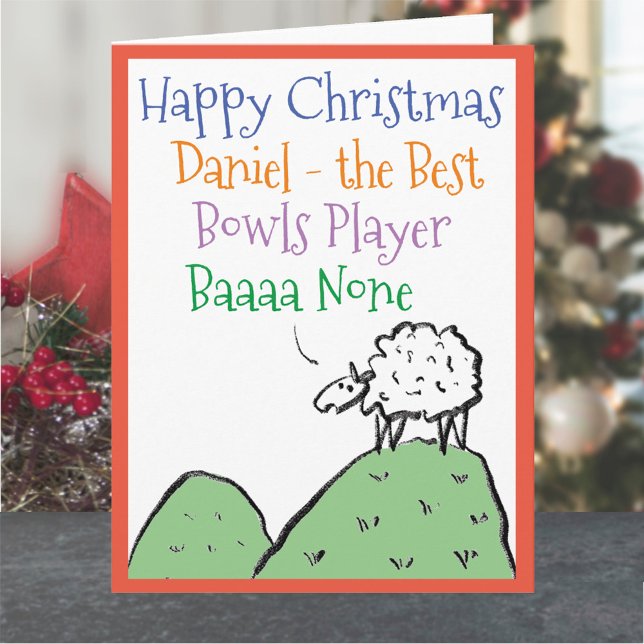 Sheep Design Happy Christmas to a Bowls Player Card (Creator Uploaded)