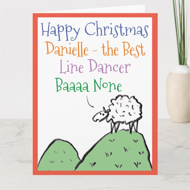 Sheep Design Happy Christmas to a Line Dancer Card (Front)