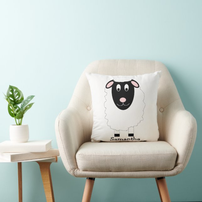 Sheep Design Personalised Throw Pillow (Chair)