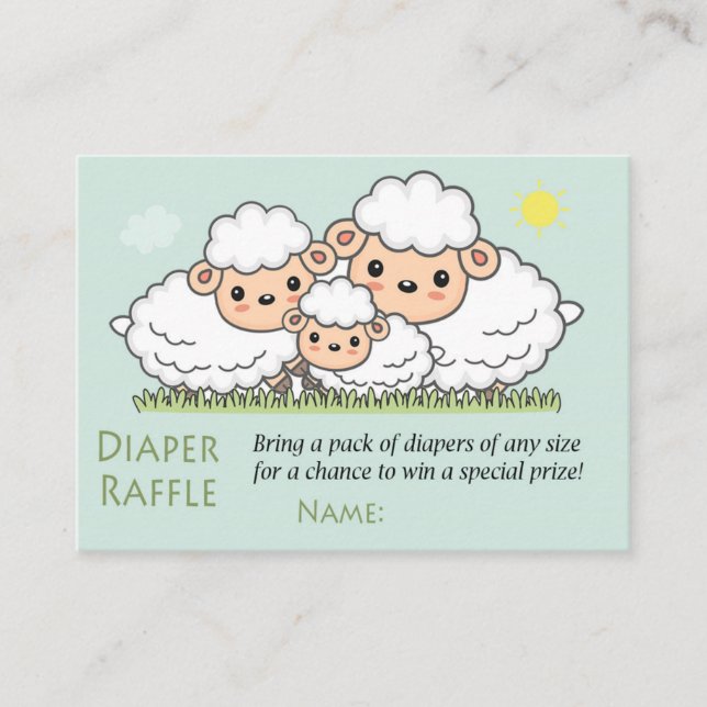 Sheep Diaper Raffle Tickets (Front)