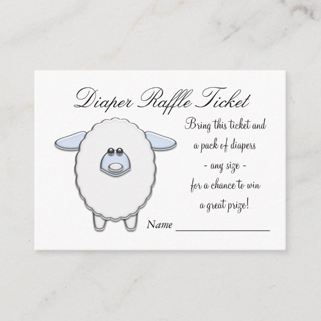 Sheep Diaper Raffle Tickets Enclosure Card (Front)