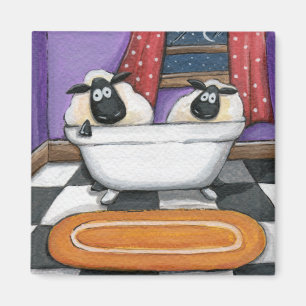 Sheep Dip   Sheep Taking a Bath Illustration Magnet