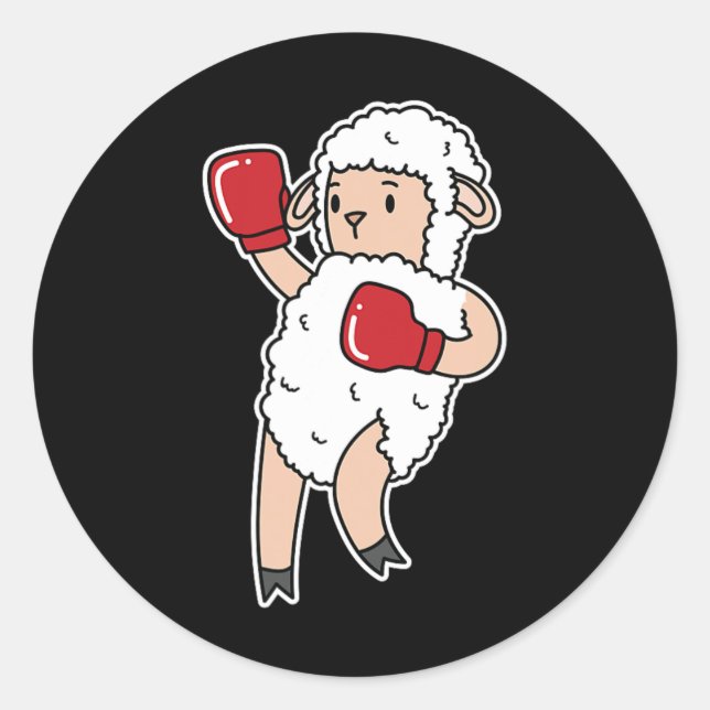 Sheep Does Boxing  Classic Round Sticker (Front)