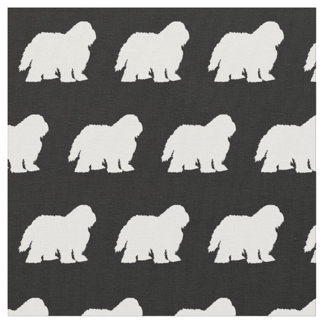 Sheep Dog Silhouette Pet Fabric (Close Up)