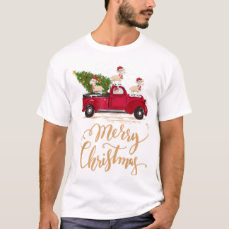 Sheep Driving Christmas Tree Truck Shee T-Shirt